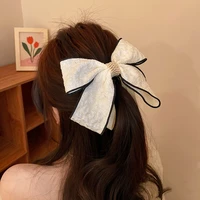 1pcs korea ribbon bow banana clip vertical card ponytail clip vertical clip women spring sweet fashion hair accessories 2022