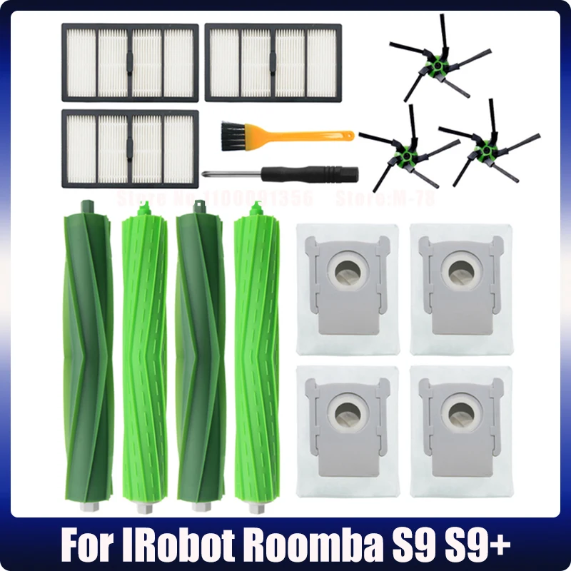 

Высококачественный основной рулон, боковая щетка, пылесборник для iRobot Roomba S9 9150 S9 +, аксессуары для фотофильтров Запчасти для робота-пылесоса...
