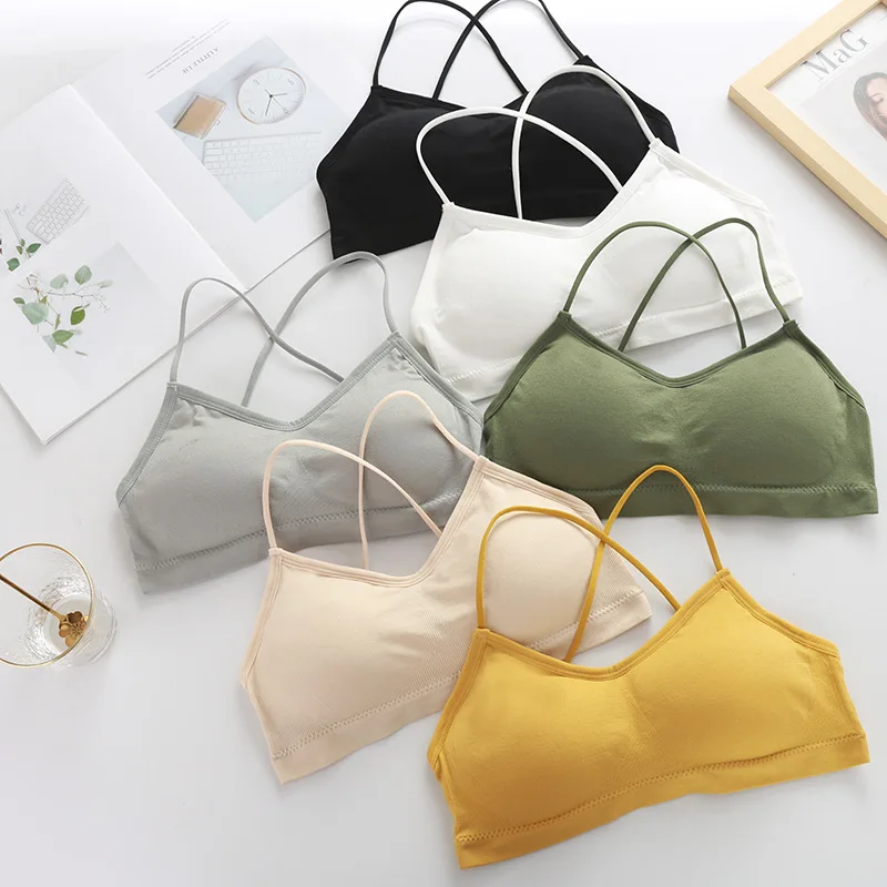 Top Seamless Removable Women Cropped Bra Tanks Female Sexy Camisole Top Beauty Underwear Crop Back Lingerie Pads Sexy