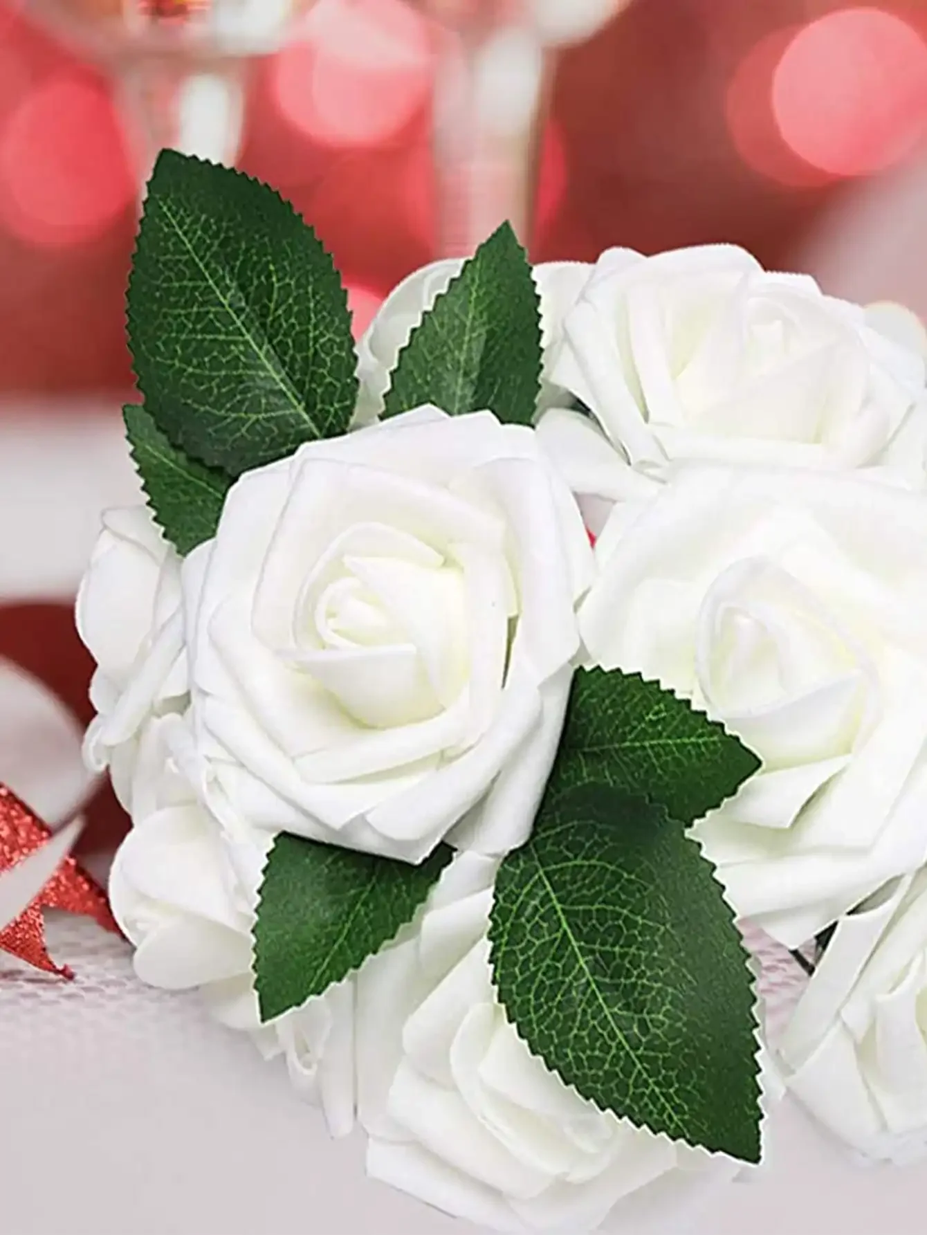 25 шт. искусственные цветы розы стержня для свадебных букетов сделай сам