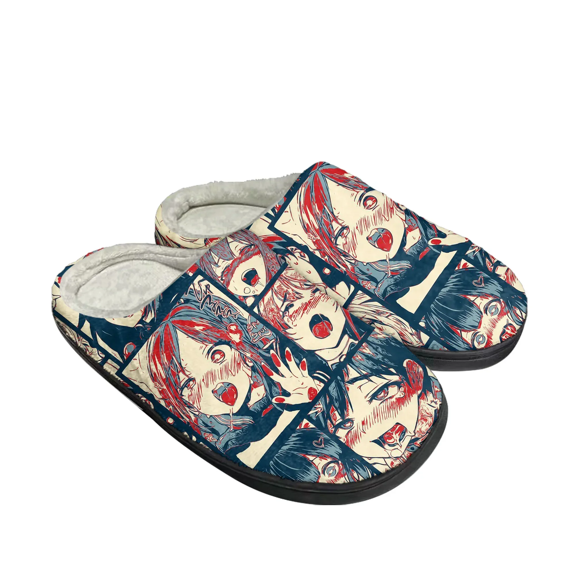 Мультяшные домашние хлопковые тапочки A-Ahegaos для мужчин и женщин плюшевые спальни