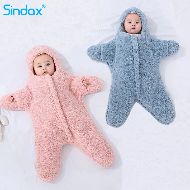 

Baby Sleeping Bag Winter Thicken Soft Fleece Newborn Wrap Blankets Cotton Nursery Wrap Swaddle For Baby 0-6 Months Sleepsack