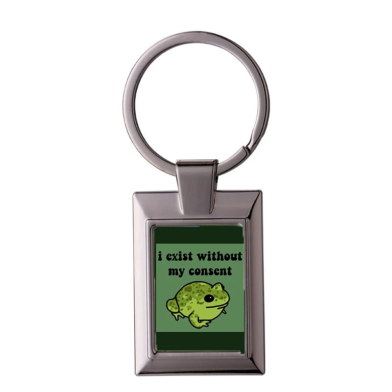 

Я существую без моего разрешения лягушка Jfo брелок кольцо ювелирные изделия аксессуары настроить модный сердце брелок