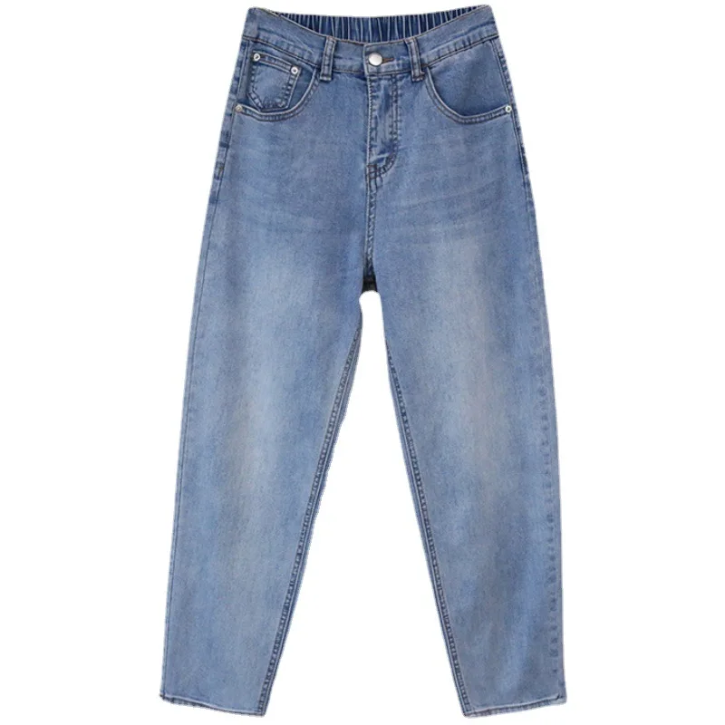 Новые женские свободные прямые широкие 9-точечные мешковатые джинсы с высокой