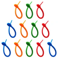 12pcs adjustable fastening cable ties earphone audio cable cord organizer mixed color