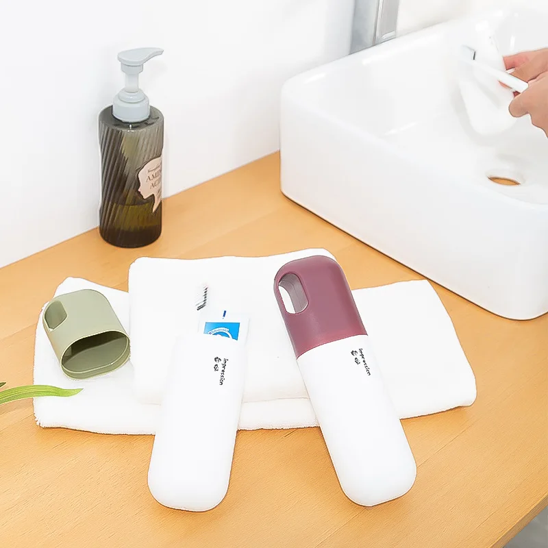 Портативный дорожный контейнер для хранения зубных щеток и зубной пасты