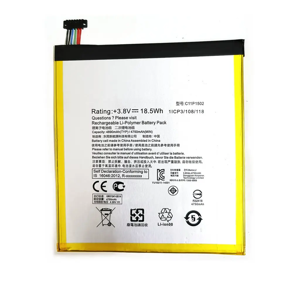 Новый аккумулятор C11P1502 для ASUS ZenPad 10 Z300C Z300CL Z300CG P023 P01T 1 3 8 В 4750 мАч