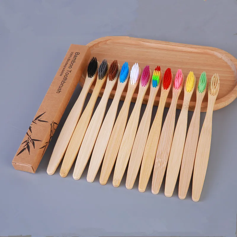 Экологичная бамбуковая зубная щетка-отдельная коробка с ультрамягкой