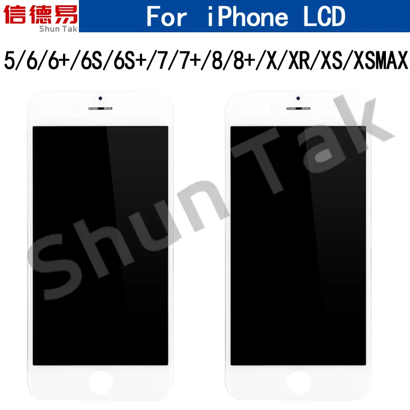 

ЖК-дисплей для iPhone, дисплей для моделей 6 7 8 6S Plus X XR XS MAX OLED 11 Pro TFT, с 3D сенсорным экраном, без битых пикселей, замена, качество