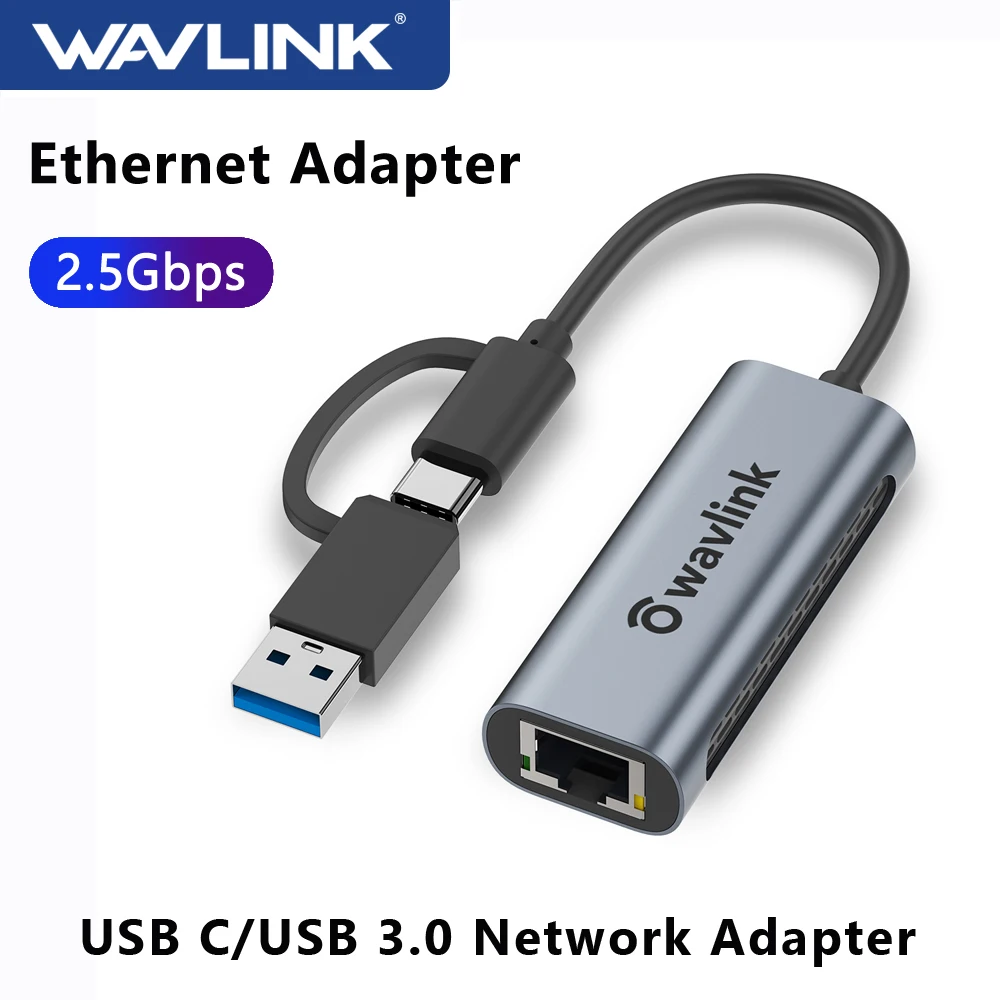 

Wavlink 2500Mbps USB C 2.5G External Ethernet Gigabit Adapter Type C to Network Card RJ45 LAN 2.5Gbps USB 3.0 Converter Laptop