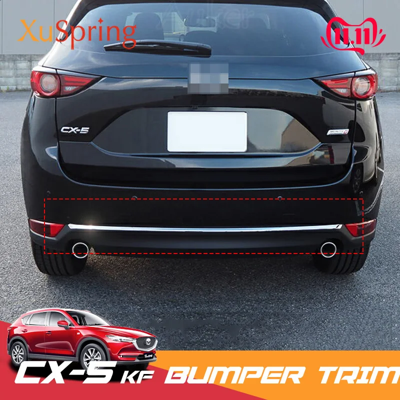 

Для Mazda CX-5 CX5 2020 2019 2018 2017 KF задняя дверь багажника автомобиля Нижняя хромированная отделка задний бампер полосы наклейки крышка