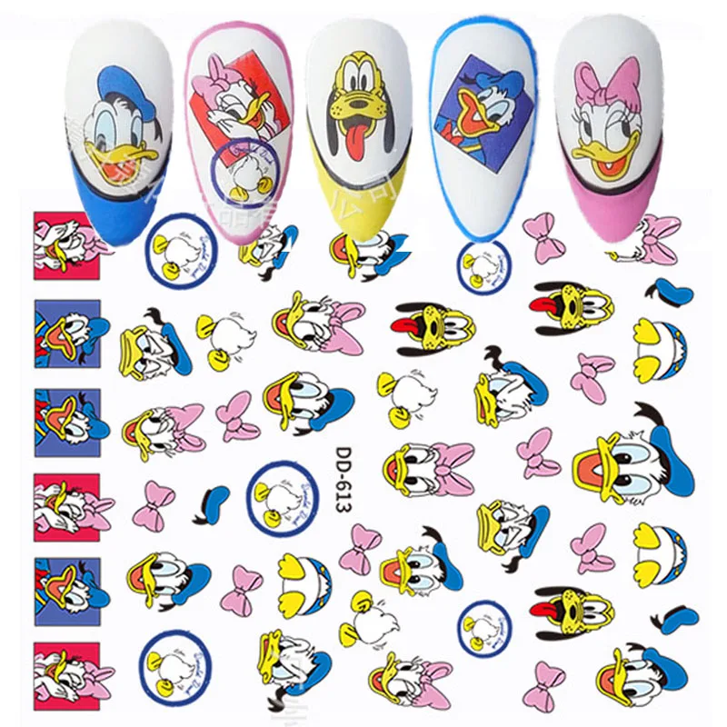 

1PCS Donald Duck Disney Nail Stickers Girls Toy Princess Cute Minnie Mouse Stickers for Nails Goofy Daisy Duck Nail Stickers