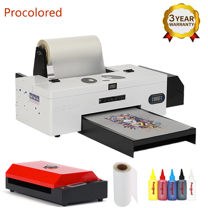 

Procolored DTF Printers A3 L1800 with Roll Feeder +Powder Shaking + Ovens Print Direct to Heat Transfer Film For T-Shirt Hoodies