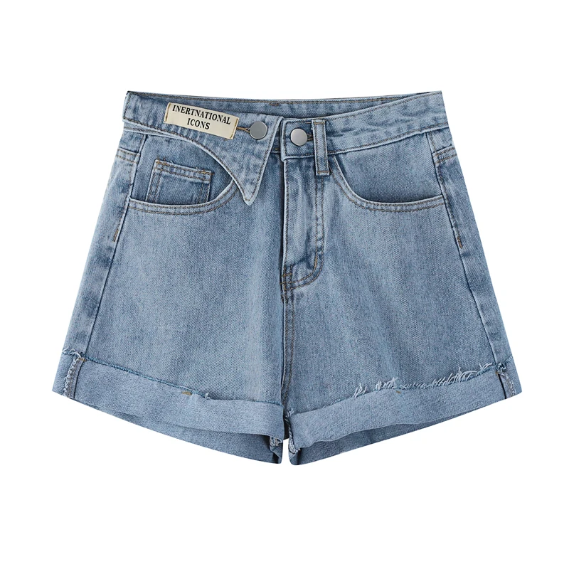 

High Waist Denim Shorts Summer Women's Korean Version Slim Figure Curled A-word Wide Leg Hot Short Jeans Pants For Women