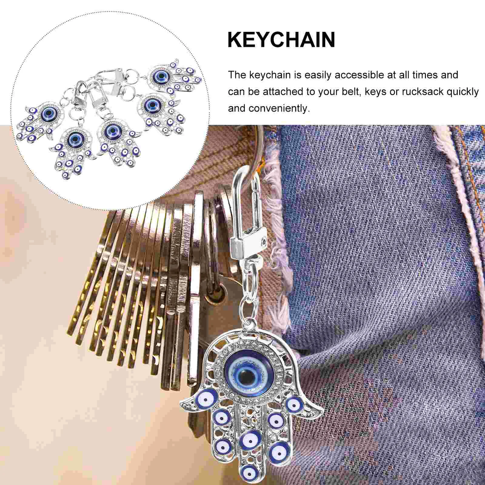 5 шт. подвески для ключей от сглаза автомобильный кулон брелок Рука Фатимы