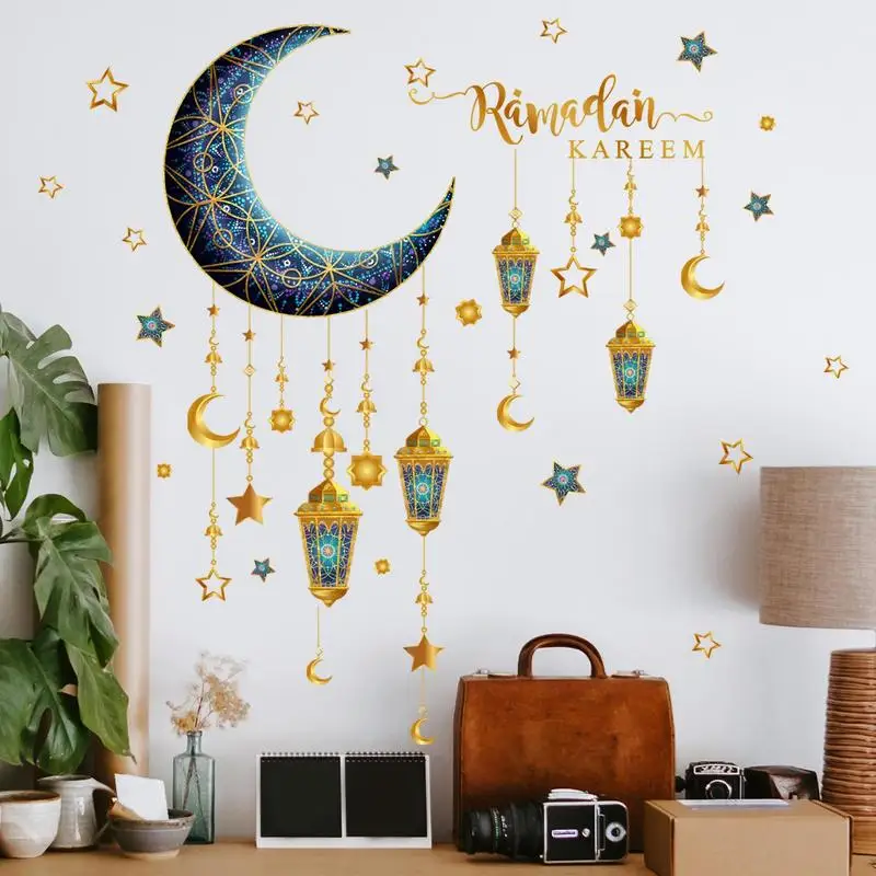 Наклейки на окна Eid Moon Star съемные самоклеящиеся наклейки стену для творчества