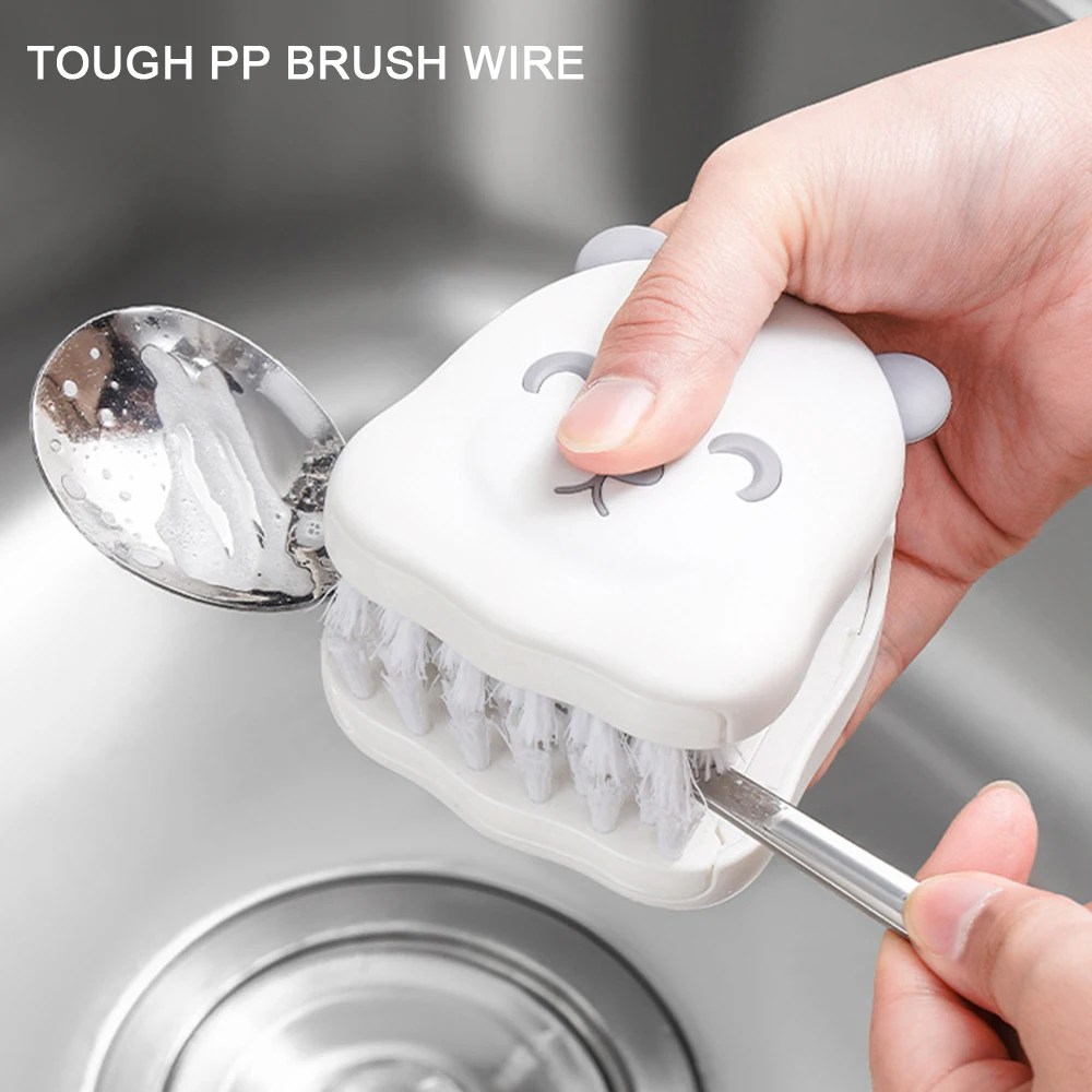 

U Shape Blade Brush Knife and Cutlery Cleaner Openable Cleaning Kitchen Washing Non-Slip Household Cleaning Tool