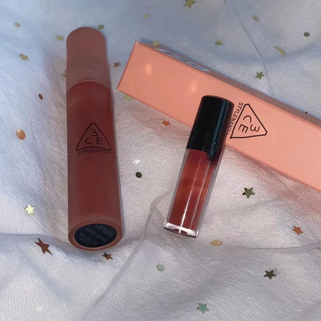 

3CE Mist Lip Dew Sample Color Trial New Color Mist Face Taupe Matte Lipstick Milk Tea Laydown Smoked Berry Fruit