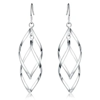 925 silver earrings hot selling trendy fashion boutique tassel double twist plantain earrings new brand 2022