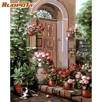 ruopoty painting by numbers kits town landscape style with diy craft unique diy gift for kids adults