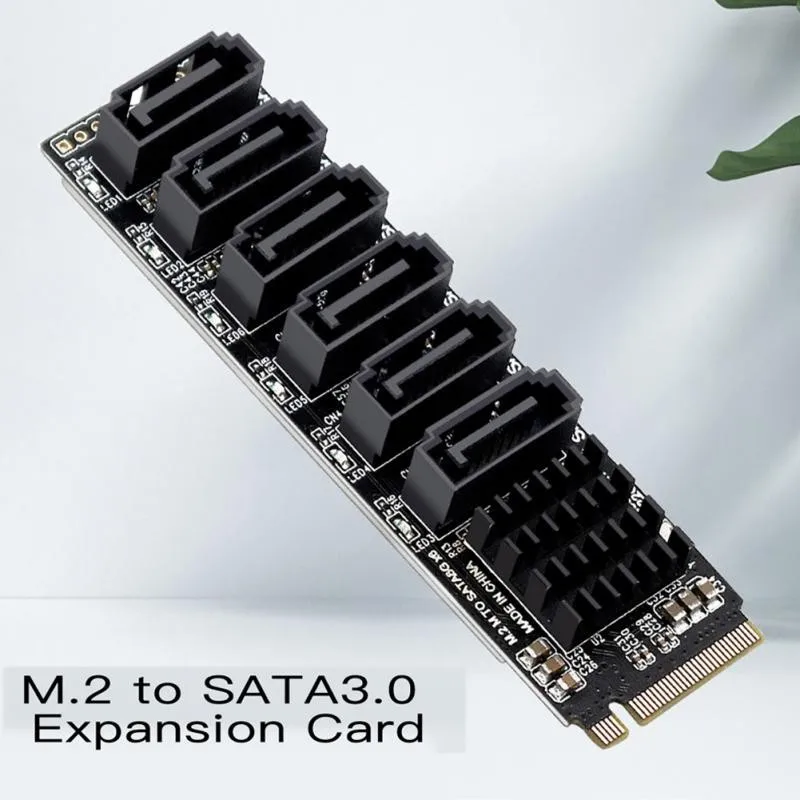 

Адаптер для карт памяти M.2 M-KEY PCIe 3,0 на 6 портов SATA III 6G SSD адаптер M.2 на SATA 3,0 высокоскоростной Расширенный чип ASM1166