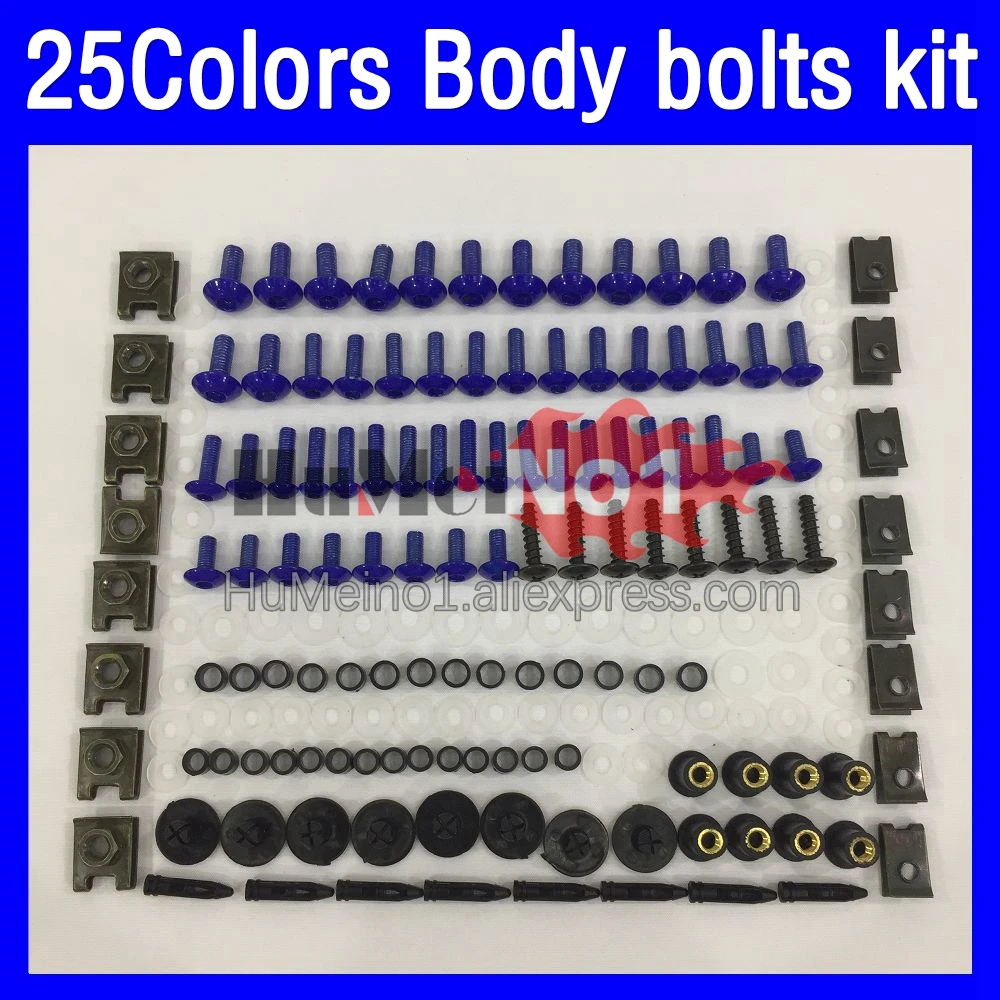 

268ps Fairing bolts full screw kit For YAMAHA YZF-R1 YZF1000 YZF R1 1000 CC YZF-1000 YZFR1 07 08 2007 2008 Body bolt screws Nuts