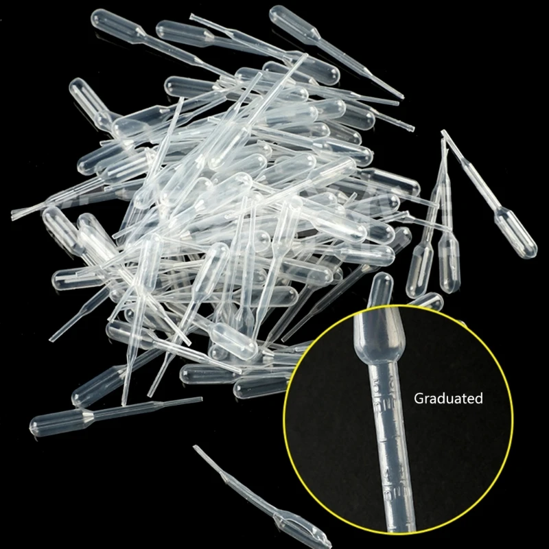 

100 Pcs/Set Plastic Transfer Disposable Lab Pipette for Science Experiments Essential Oil Blending