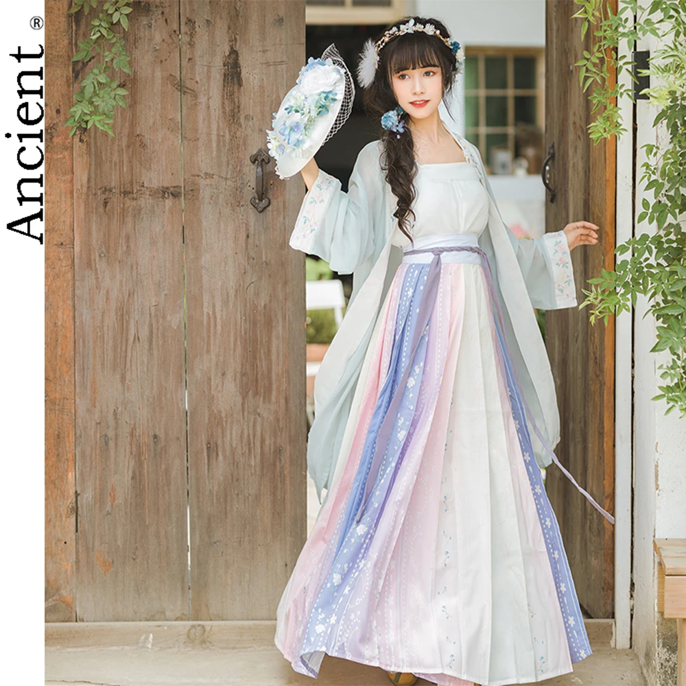 

New Chinese Traditional Costume Hanfu Modern Style Asian Dress Improved Hanbok Woman Cosplay Princess Fairy Girl Sweet Fresh