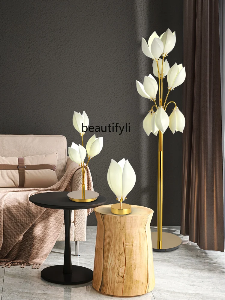 

zqSimple Living Room Floor Lamp Light Luxury Elegant Villa Bedroom Bedside Floor Lamp