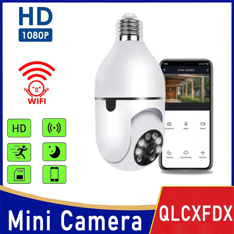 

Камера видеонаблюдения E27 с углом обзора 360 °, Wi-Fi, 1080P