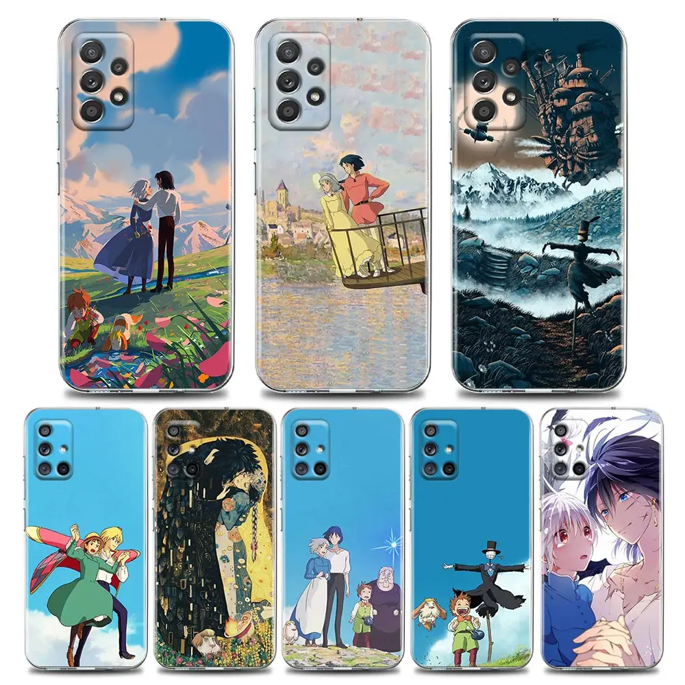 

Clear Soft Case For Samsung Galaxy A54 A72 A52 A32 A23 A73 A53 A71 A33 A41 A21s Silicone Cases Covers Anime Howl's Moving Castle