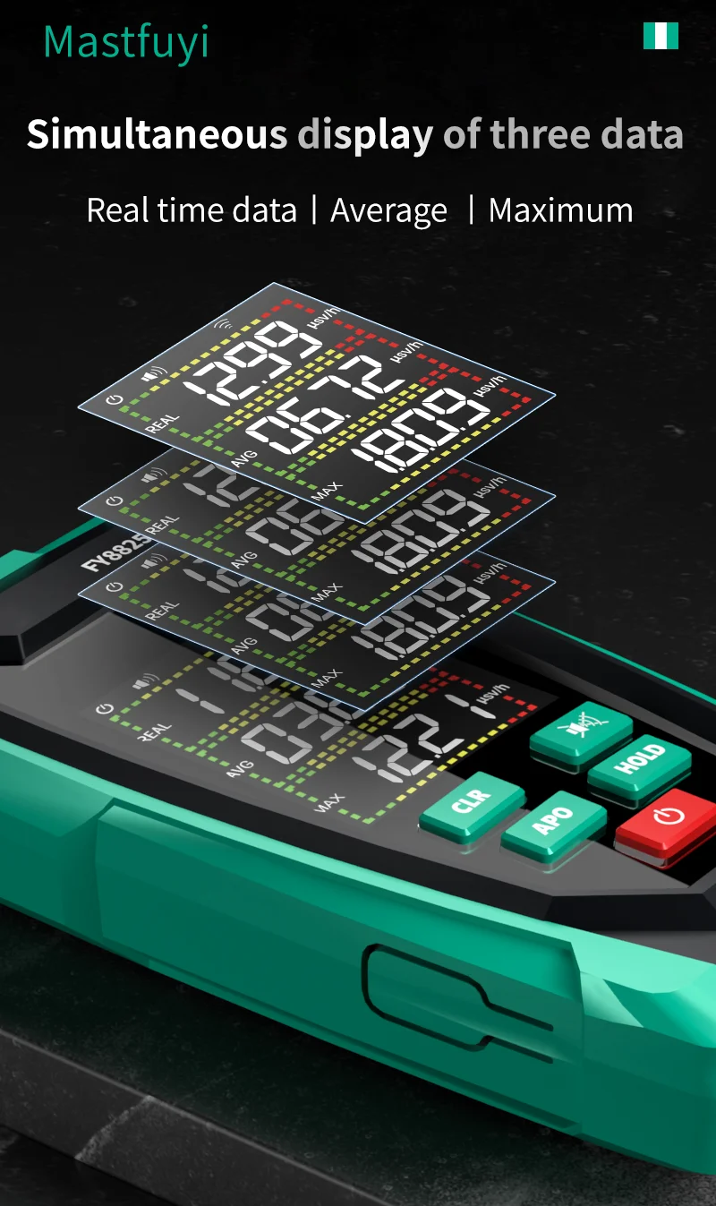 MASTFUYI FY8825 Бесконтактный портативный высокочастотный детектор ядерного излучения