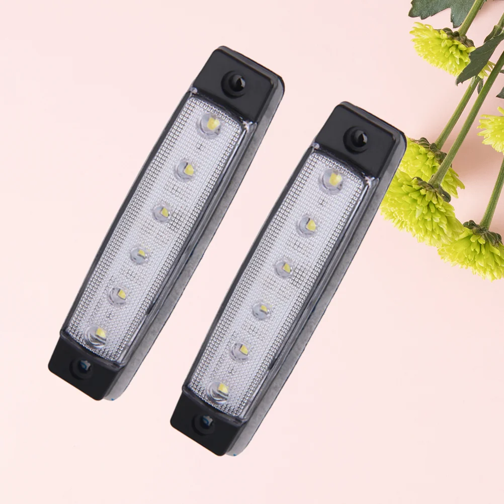 

2pcs 12V 6 LED Clearence Truck Trailer Taillight Side Marker Indicators Light Lamp Small Lights Lights Signal Lights(White)