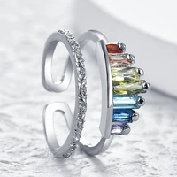 new fashion romantic rainbow crown rings for women personality adjustable engagement ring wedding birthday party jewelry gifts