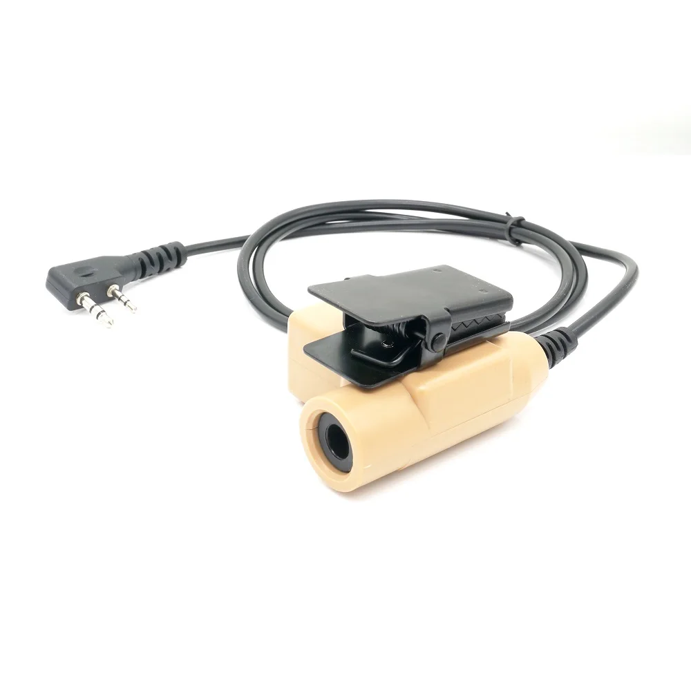 New Walkie Talkie Radio Brown Tactical Headset Adapter U94 PTT For UV 82 UV5R UV5RE UV5RA UV6R BF888S