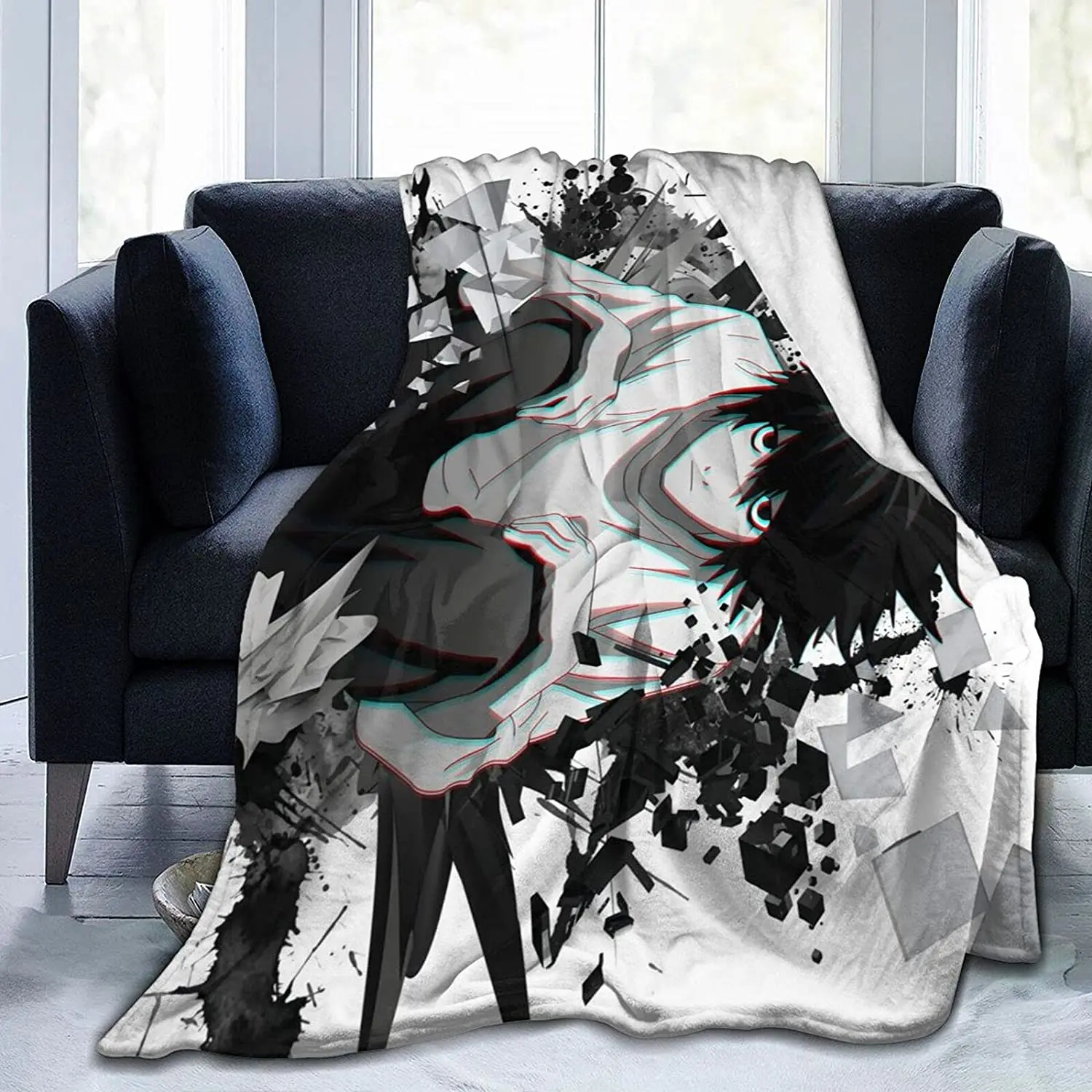 

L Lawliet Fluffy Soft and Comfortable Blanket, Anime Warm Embrace of Sympathy