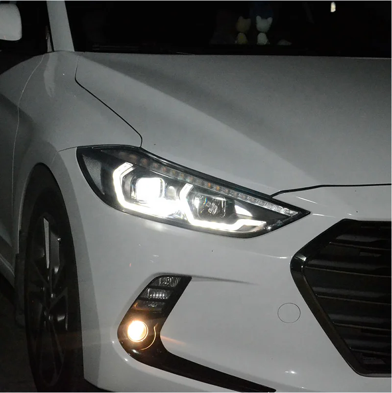Для Hyundai фары для HUNDAI Elantra 16-19 в сборе модифицированные дневные ходовые огни