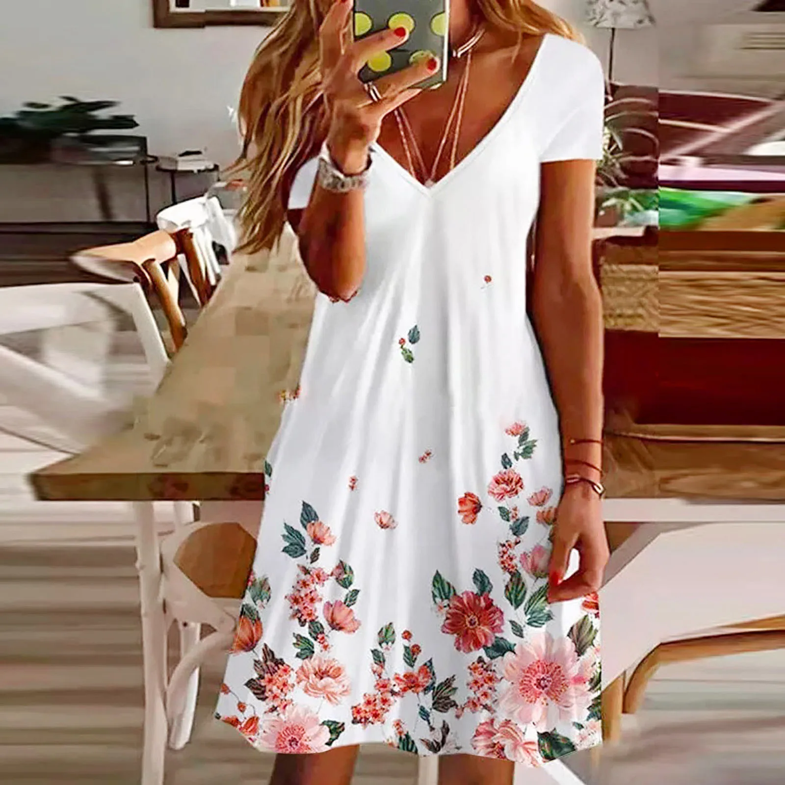 

Женское свободное винтажное мини-платье с оборками, большие летние пляжные платья с принтом для вечеринки, летние платья