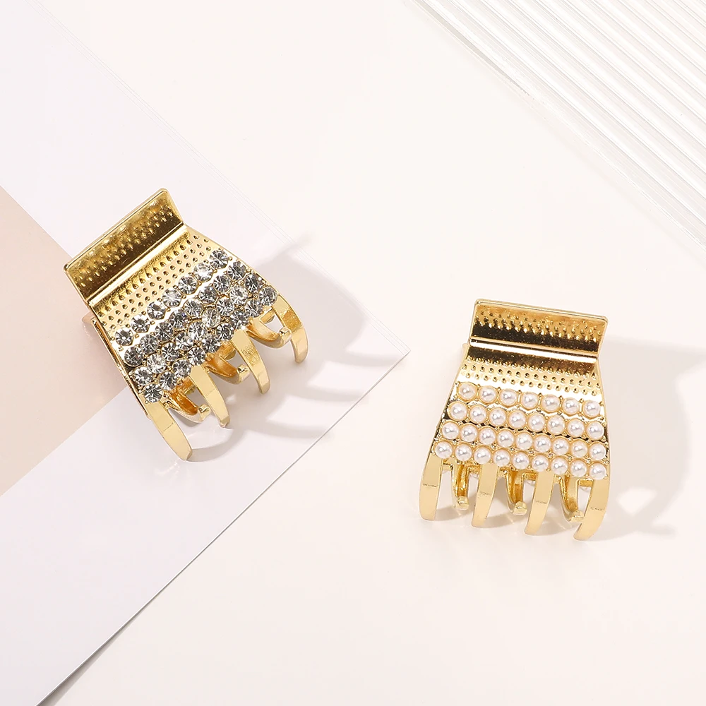 

1.3 Inch Metal Peal Small Hair Clip Claw For Woman Gold Alloy Crab Hairpin Hair Style Make Tool Girls Fashion Hair Accessories