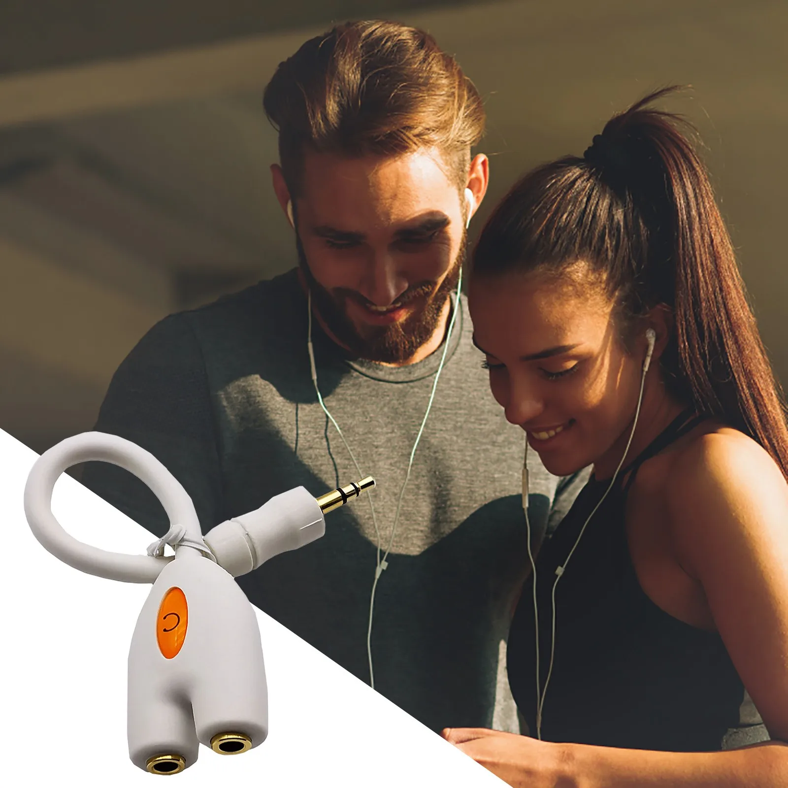 

Двухсторонний 3,5 мм двойной разветвитель для наушников AUX стереонаушники наушники-вкладыши Y аудио разделенный адаптер совместимый с адапт...