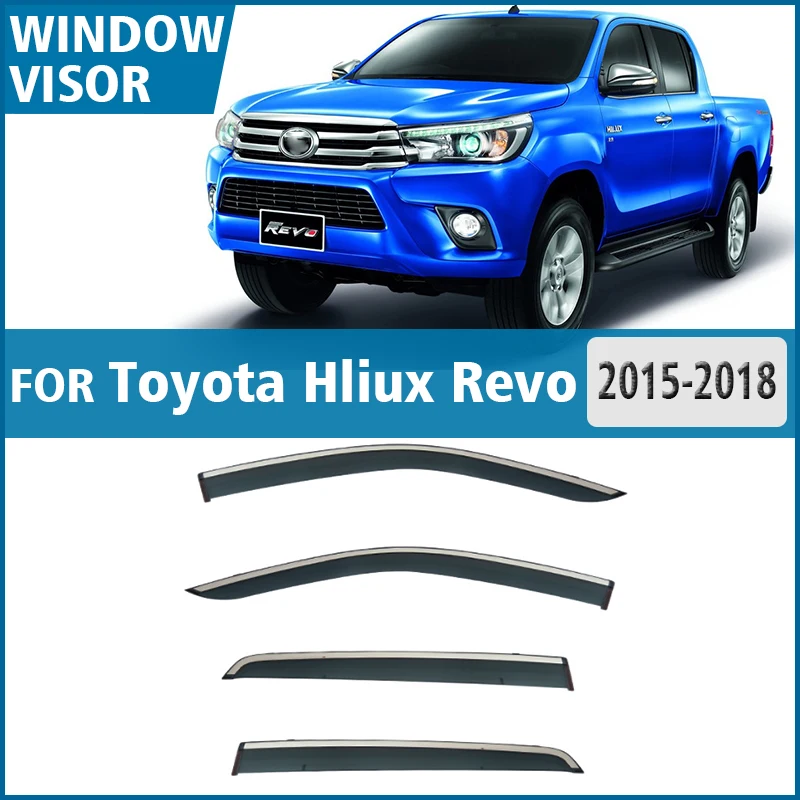 FOR Toyota Hilux REVO 2WD 4WD Car Window Visor Deflector Visors Rain Guard Cover Shield Awnings Trim Shield Vent Guard Shade