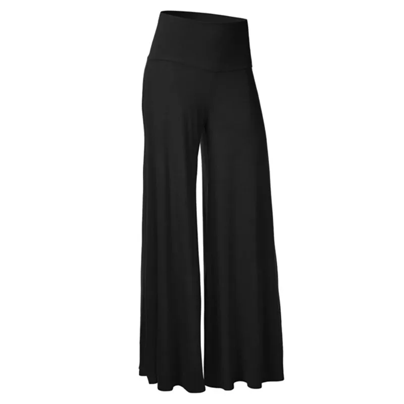

Брюки женские с широкими штанинами, пикантные однотонные свободные штаны с завышенной талией и широкими штанинами, уличная одежда, S ~ 4XL, на лето