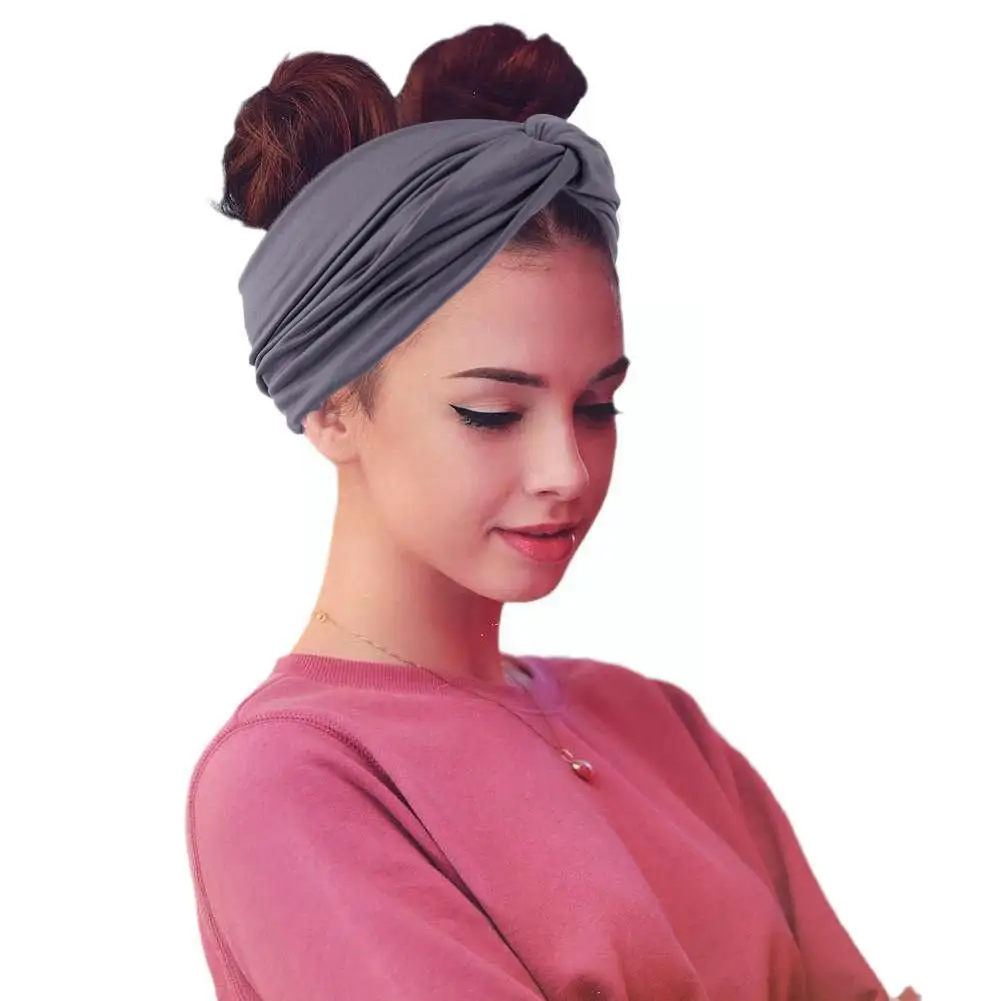 

Women's Cross Wide Hairband Temperament Solid Elastic Spa Hair Wash Face Headwear Accessories Hair Yoga Headbands Ladies Ba D8V2
