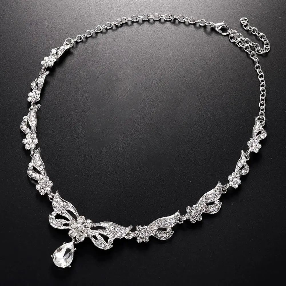 

1 Set Flower Accessory Decoration Exaggerate Extension Chain Earrings Necklace Wedding Jewelry Set for Cosplay