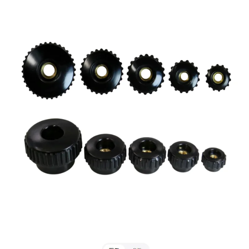 Фото 5 шт. M3 M4 M5 M6 M8 Ручная регулировочная ручка с накаткой, пластиковая, с встроенной латунной гайкой, для глухих и сквозных отверстий. №2