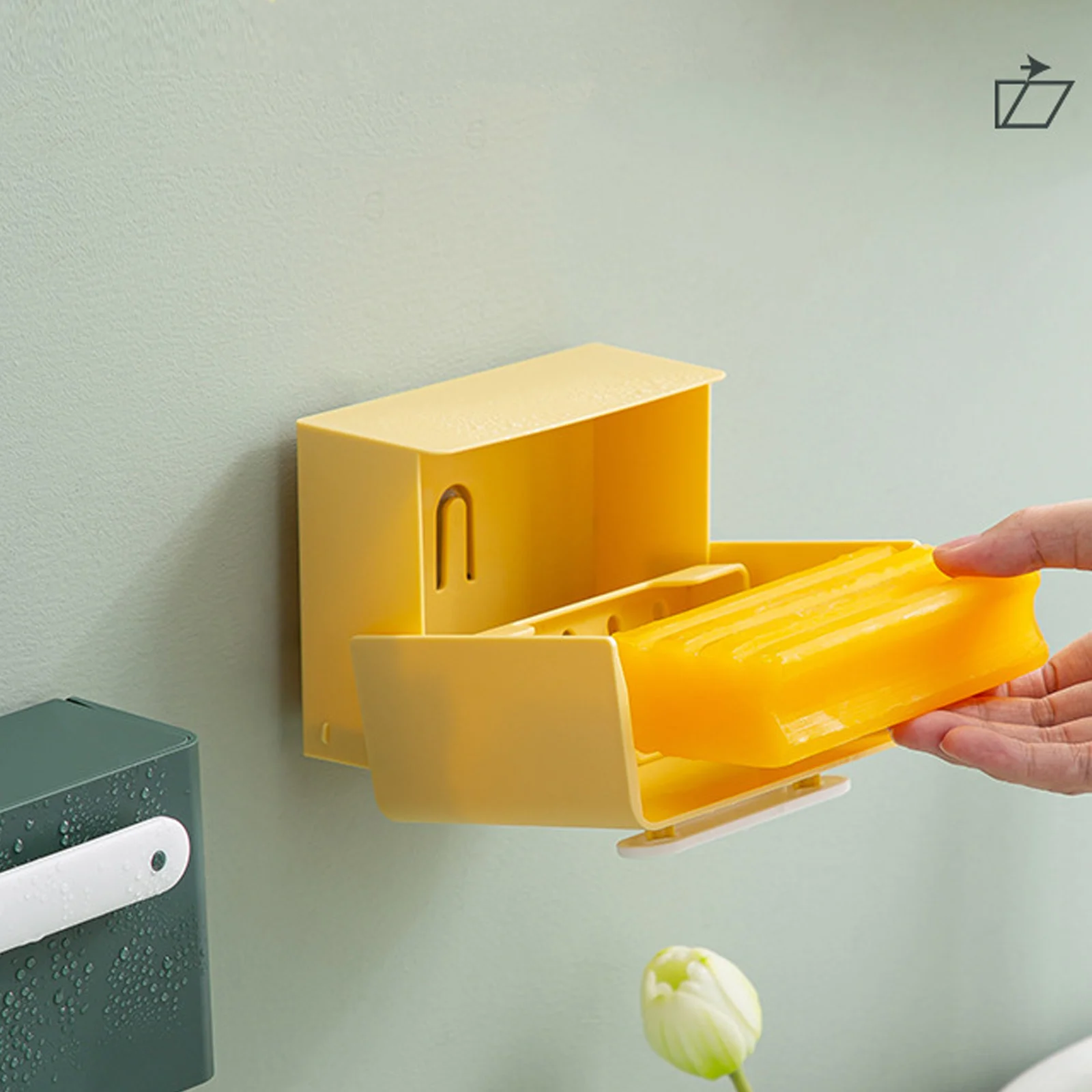 

Новинка, квадратный настенный держатель для мыла, настенное украшение без перфорации, настенный держатель для мыла, контейнер для мусора, о...