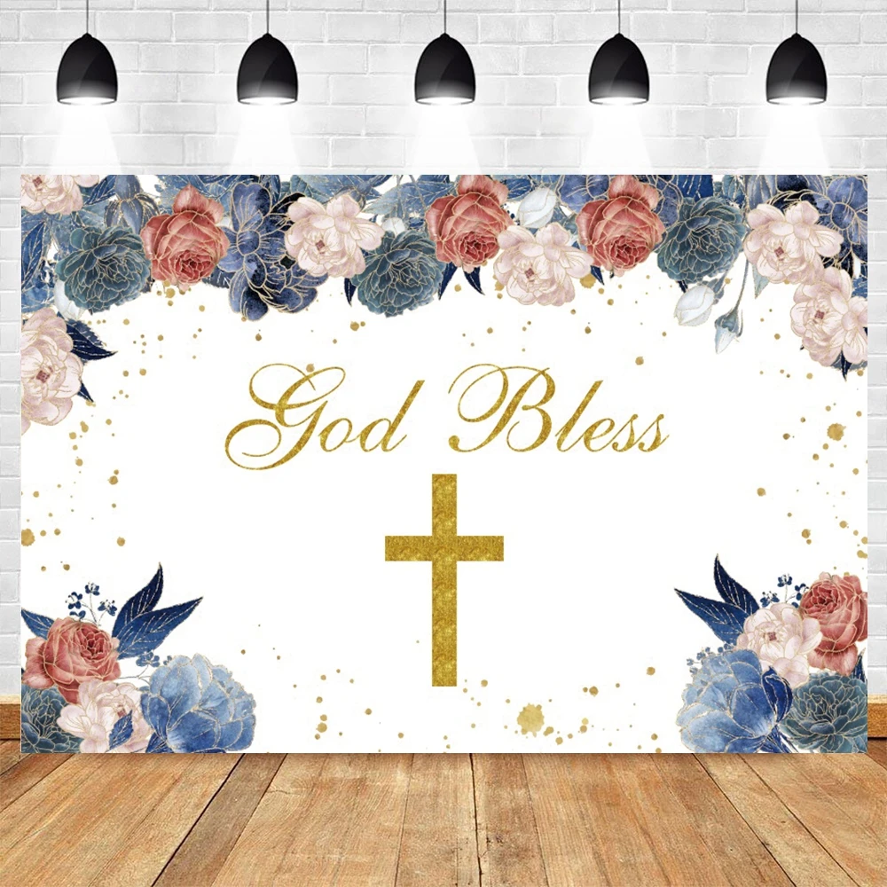 

First Communion Party Photography Backdrops Boy Girl God Bless Photocall Decor Photographic Background Photo Studio Photozone