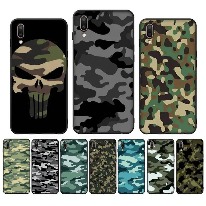 

Camouflage Phone Case for Vivo Y91C Y11 17 19 17 67 81 Oppo A9 2020 Realme c3