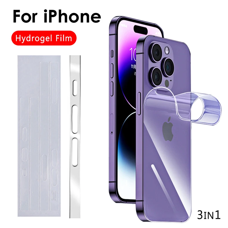 

3 в 1, Гидрогелевая Защитная пленка для iPhone 14, 12, 13 Pro Max