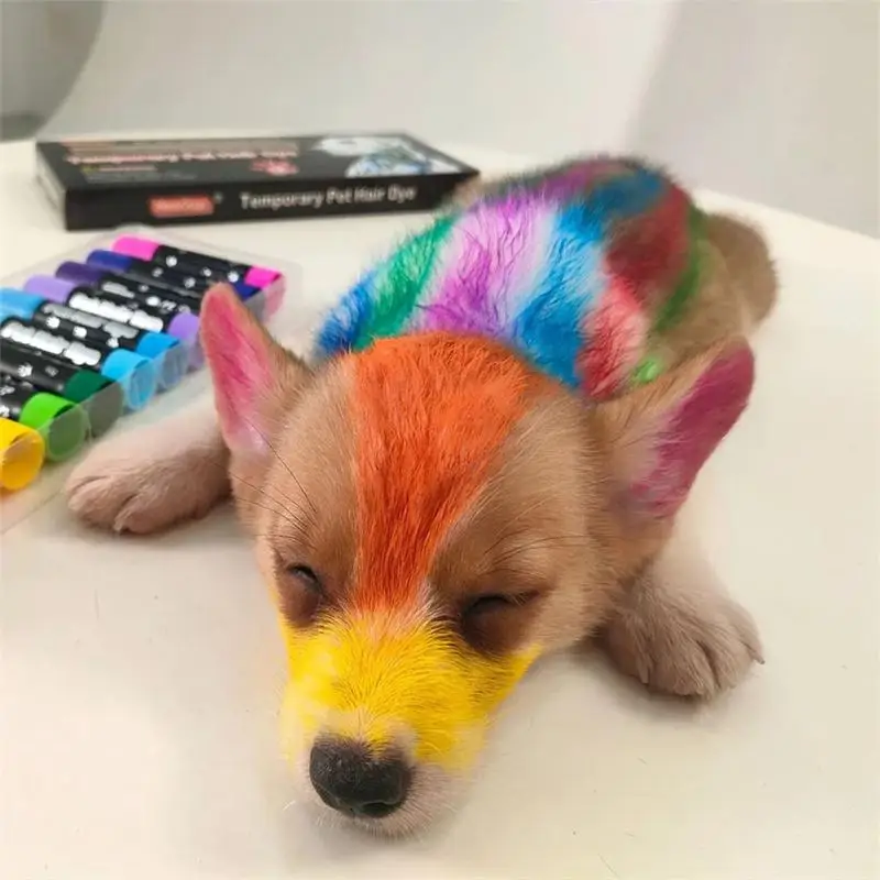 12 цветов одноразовая краска для шерсти собак временные маркеры домашних